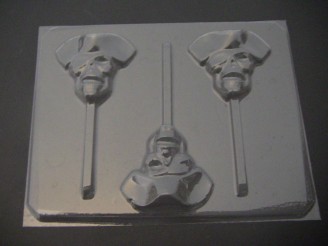 242sp Pirate Face Chocolate or Hard Candy Lollipop Mold